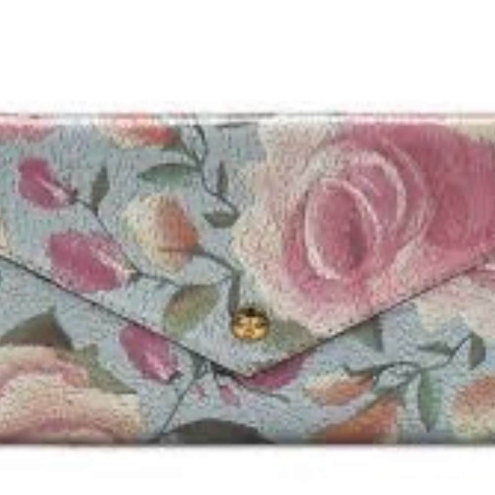 Patricia Nash Zancona Large Cracked Rose Floral Tote & Wallet set EUC - Picture 2 of 8